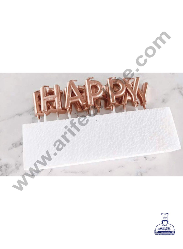 Cake Decor Happy Birthday Candle for Birthday Party Decoration for Cake and Cupcake – Rose Gold ( Set of 13 Pc )