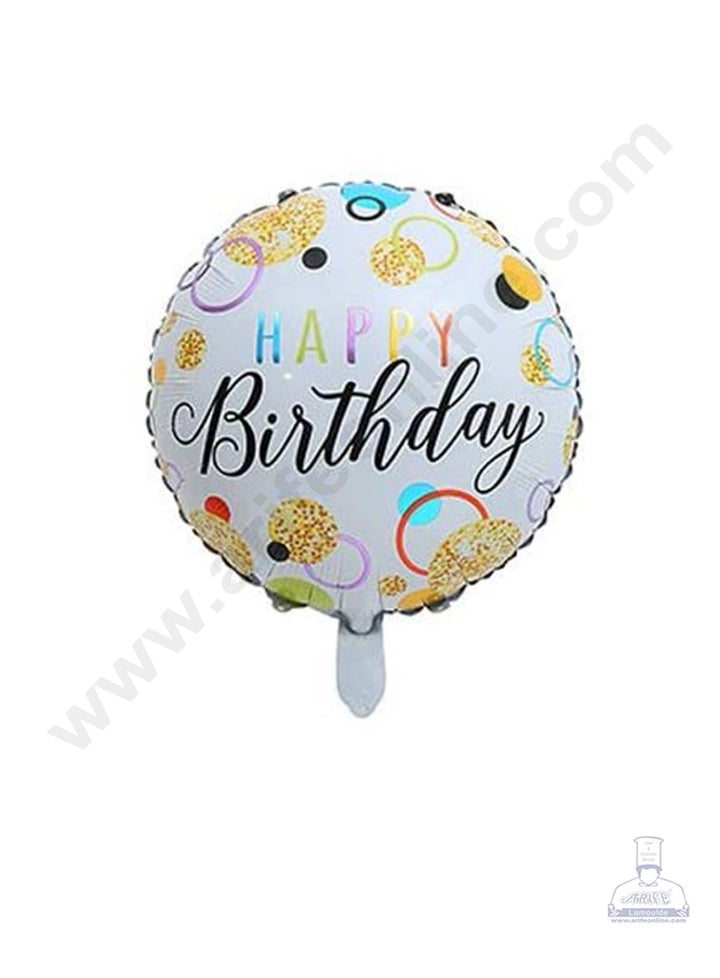 Cake Decor Happy Birthday Self Inflating Foil Balloons with Stick (Set of 6 pcs)