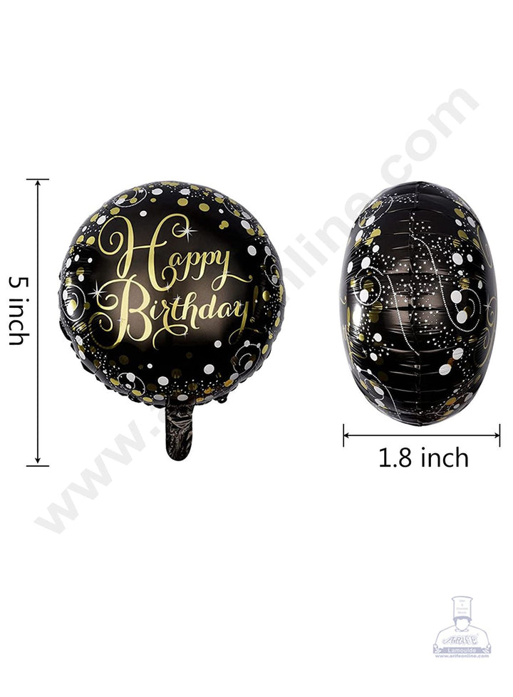 Cake Decor Happy Birthday Self Inflating Foil Balloons with Stick (Set of 6 pcs)