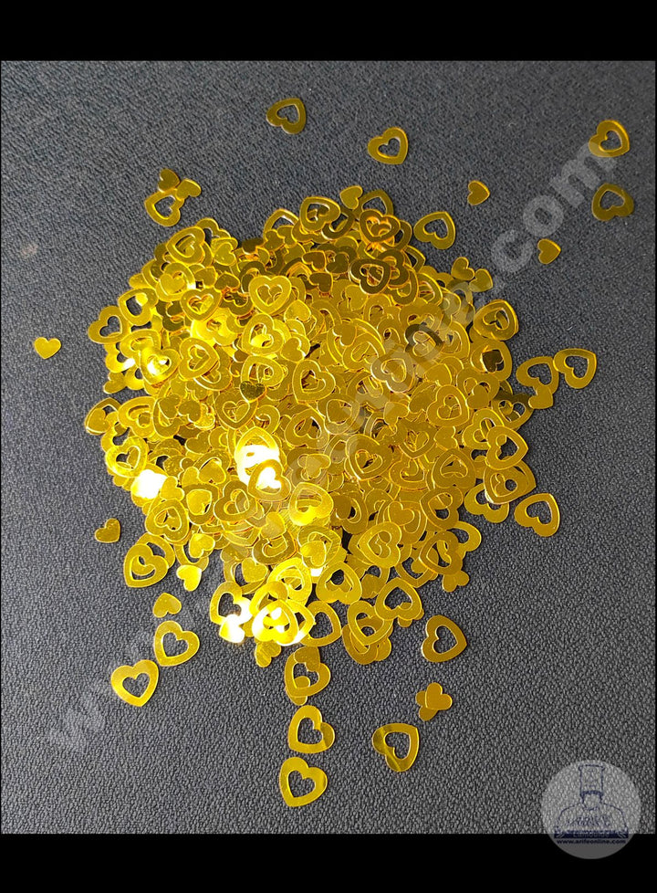 Cake Decor Heart in Heart Shape Confetti for Table Party Decoration - Gold