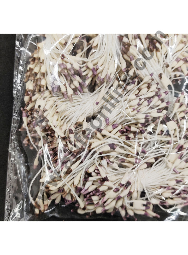Cake Decor Light Brown White Dual Color Small Thread Pollen Pack of 10 Bunches for Flower Making