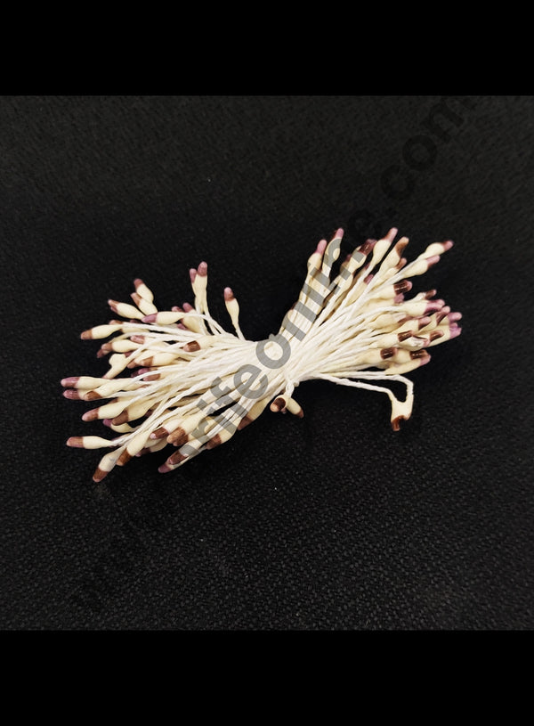 Cake Decor Light Brown White Dual Color Small Thread Pollen Pack of 10 Bunches for Flower Making