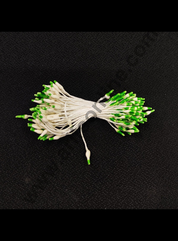 Cake Decor Light Green White Dual Color Small Thread Pollen Pack of 10 Bunches for Flower Making
