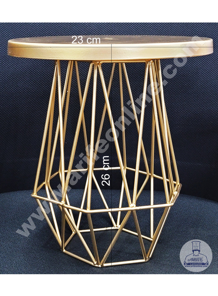 Cake Decor Long Geometric Shape Metal Cake Stand - Gold