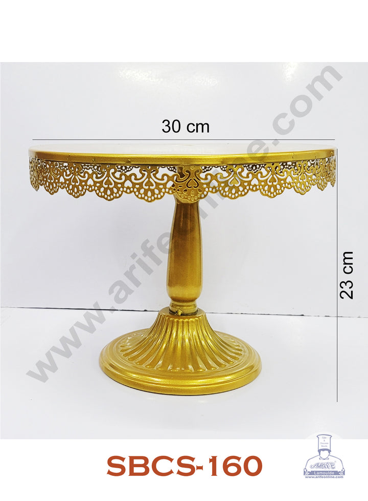 Cake Decor Long Metal Fancy Cake Display Stand & Cup Cake Stand - Golden(SBCS-160)