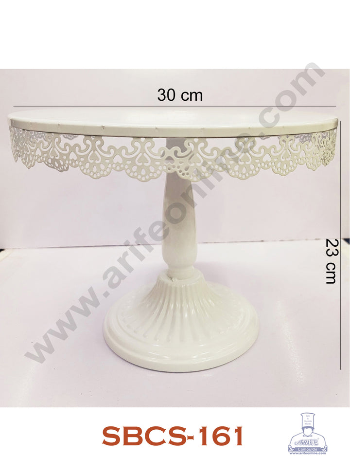 Cake Decor Long Metal Fancy Cake Display Stand & Cup Cake Stand - White(SBCS-161)