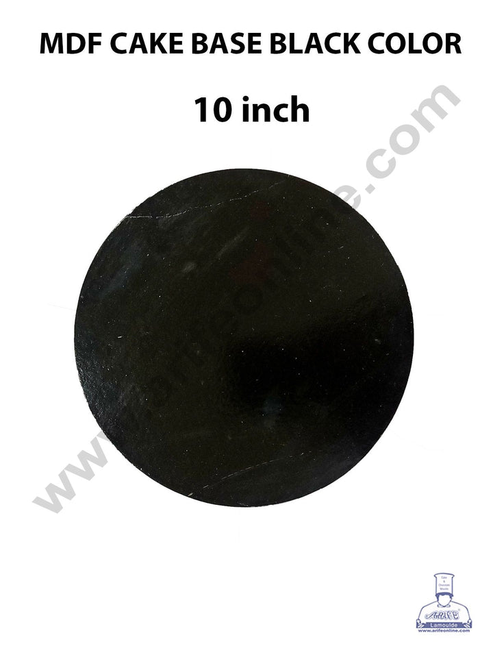 Cake Decor MDF Cake Base 10 Pieces Round - Black Color - 10 inch