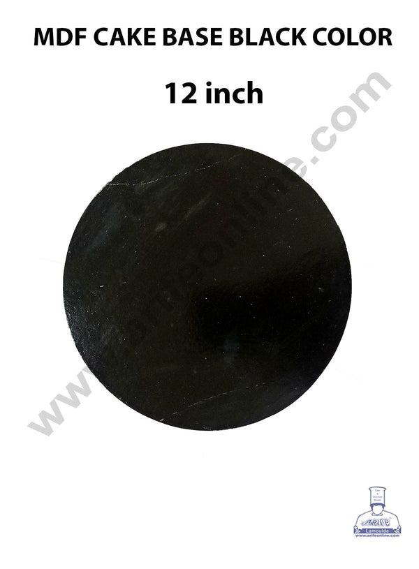 Cake Decor MDF Cake Base 10 Pieces Round - Black Color - 12 inch