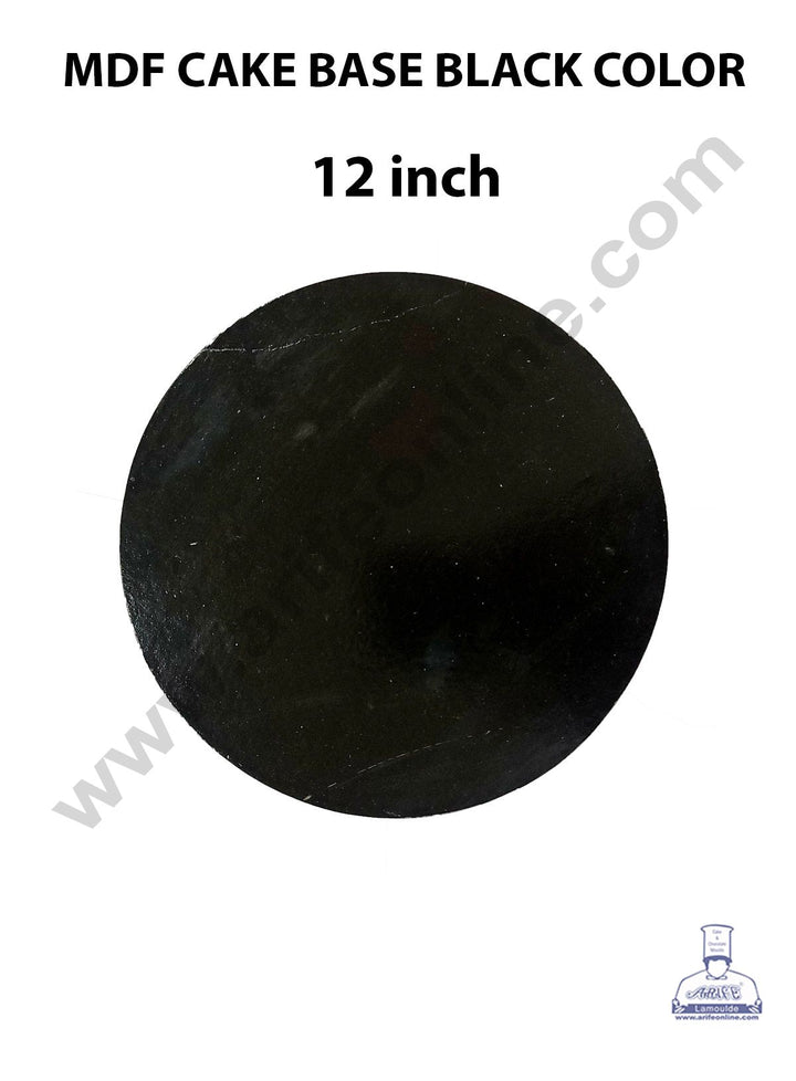 Cake Decor MDF Cake Base 10 Pieces Round - Black Color - 12 inch