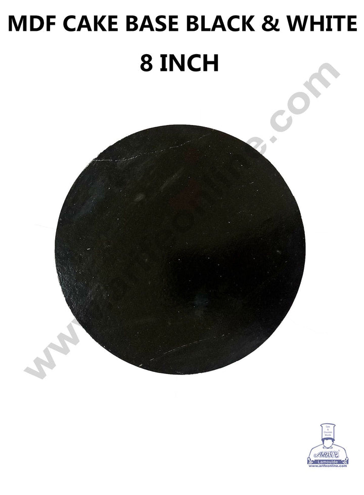 Cake Decor MDF Cake Base 10 Pieces Round - Black and White Color - 8 inch