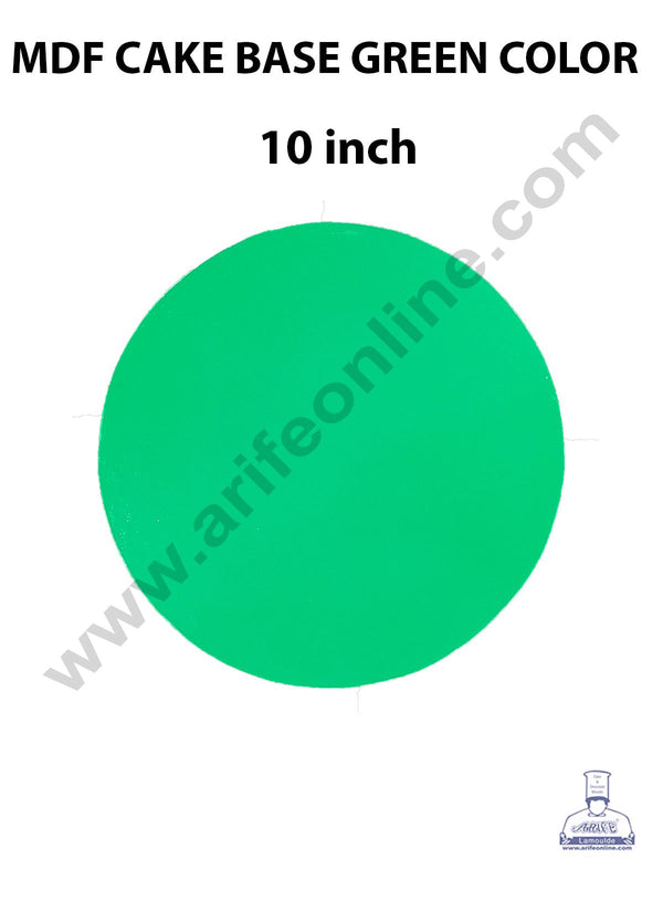 Cake Decor MDF Cake Base 10 Pieces Round - Green Color - 10 inch