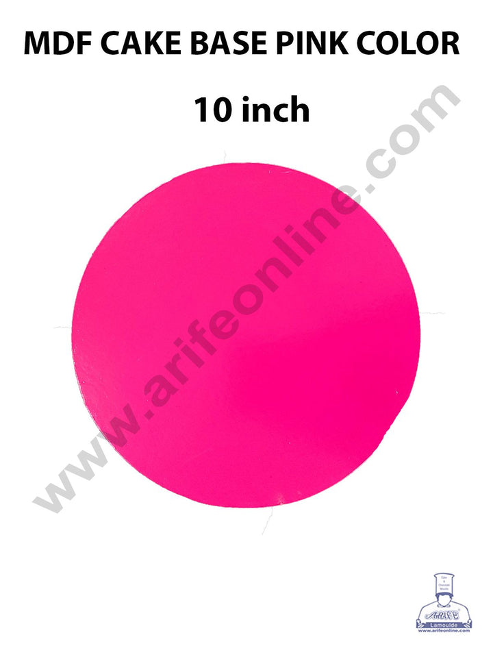 Cake Decor MDF Cake Base 10 Pieces Round - Pink Color - 10 inch