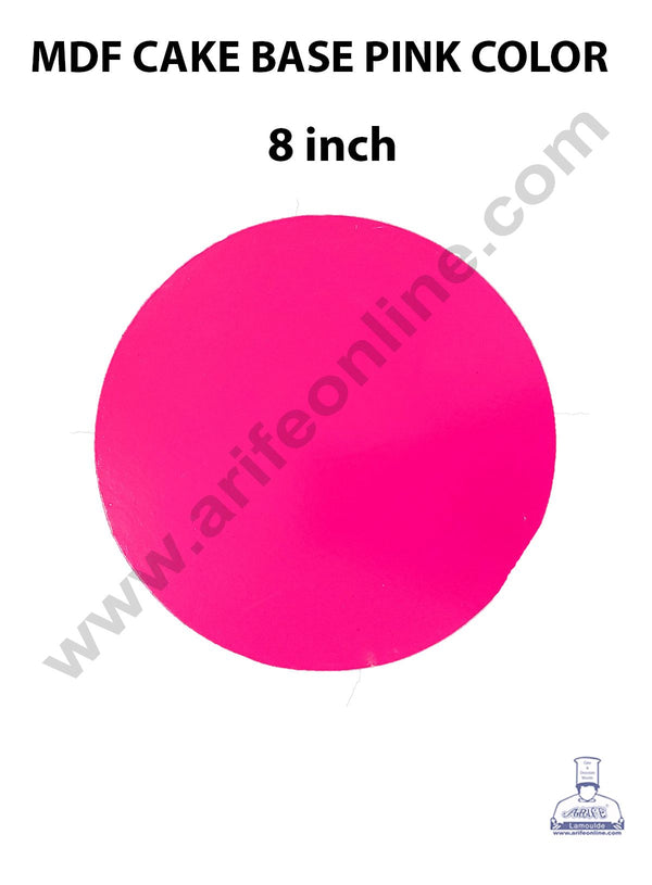 Cake Decor MDF Cake Base 10 Pieces Round - Pink Color - 8 inch