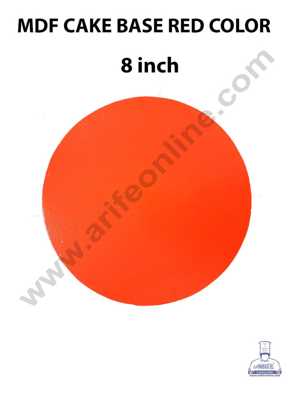 Cake Decor MDF Cake Base 10 Pieces Round - Red Color - 8 inch