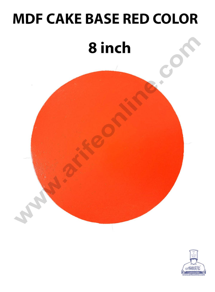 Cake Decor MDF Cake Base 10 Pieces Round - Red Color - 8 inch