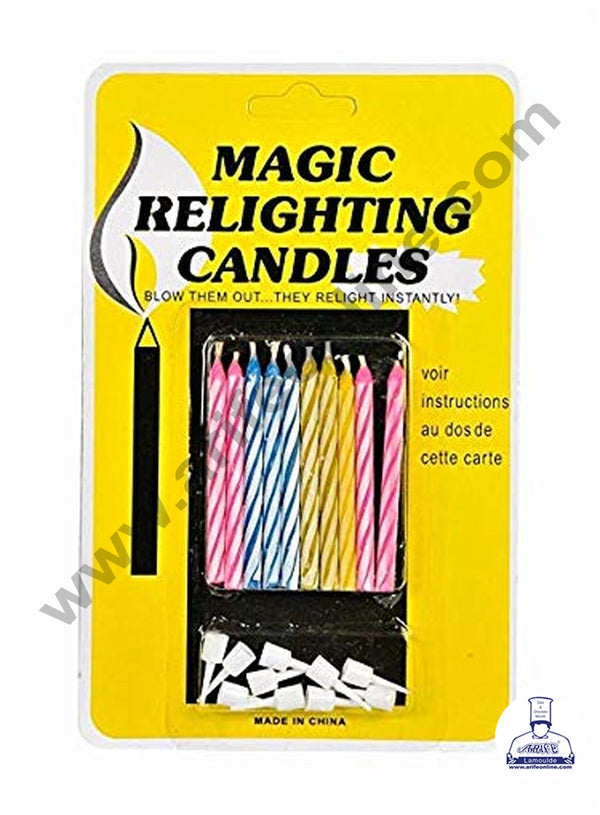Cake Decor Magic Candles for Party Decoration for Cake and Cupcake - Set of 10 Pc