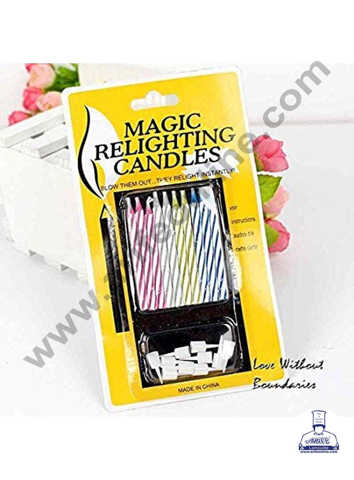 Cake Decor Magic Candles for Party Decoration for Cake and Cupcake - Set of 10 Pc
