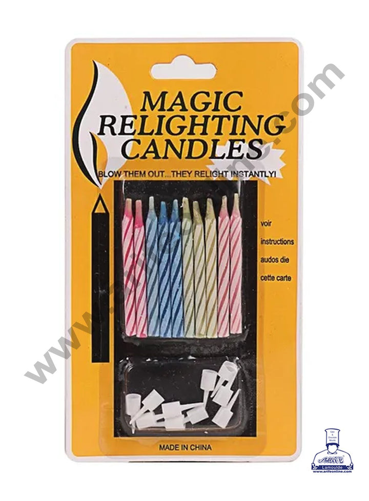 Cake Decor Magic Candles for Party Decoration for Cake and Cupcake - Set of 10 Pc