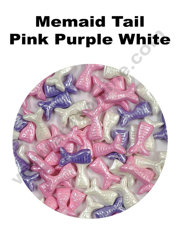 Cake Decor Sugar Candy - Mermaid Tail Pink Purple White