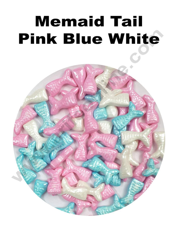 Cake Decor Sugar Candy - Mermaid Tail Pink Blue White