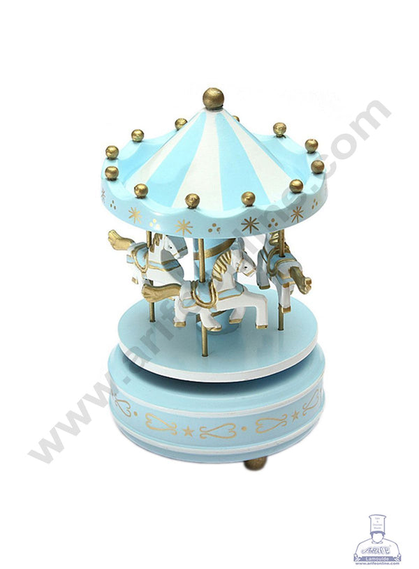 Cake Decor Merry-Go-Round Carousel Music Box - Blue