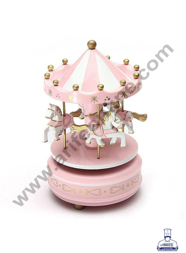 Cake Decor Merry-Go-Round Carousel Music Box - Pink