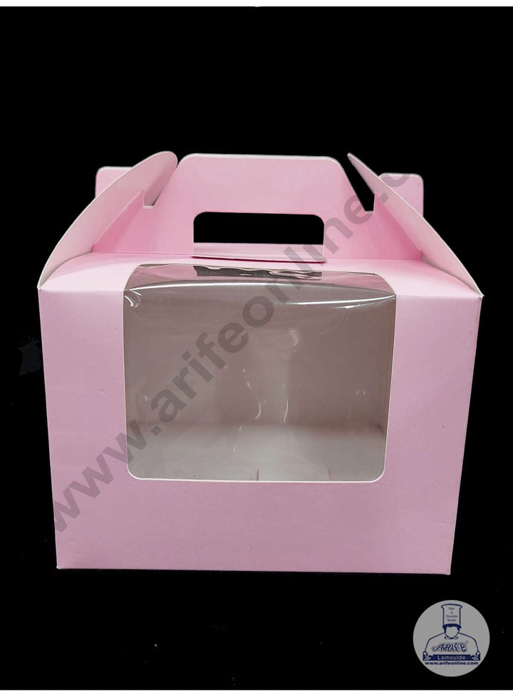 Cake Decor Mini Cake Cupcake Box Pink 6 x 6 x 4 inch (1)