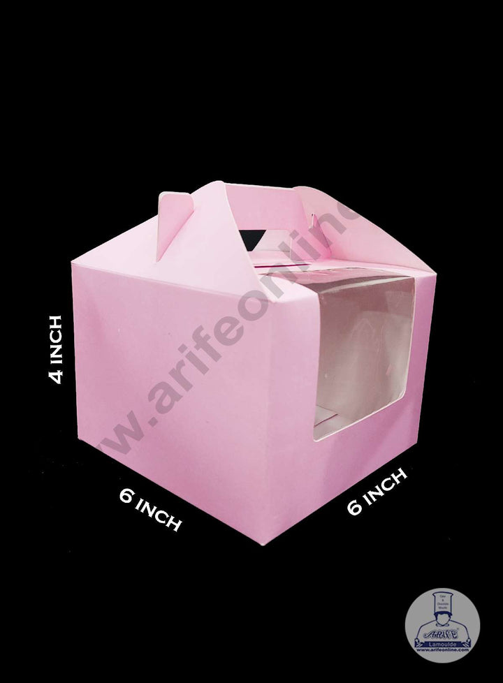 Cake Decor Mini Cake Cupcake Box Pink 6 x 6 x 4 inch