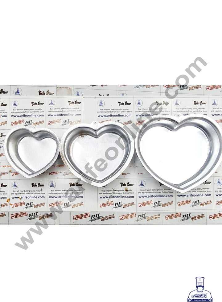 Cake Decor Mini Heart Shape Aluminum 3 in 1 Cake Mould ( Set of 3 )