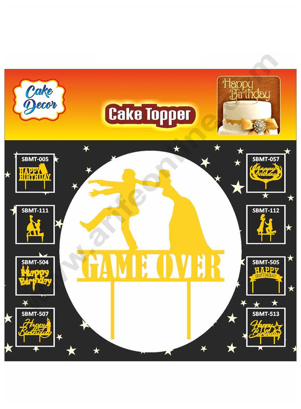 Cake Decor Mirror Finishing Acrylic Couples Cake Topper Couple Game Over