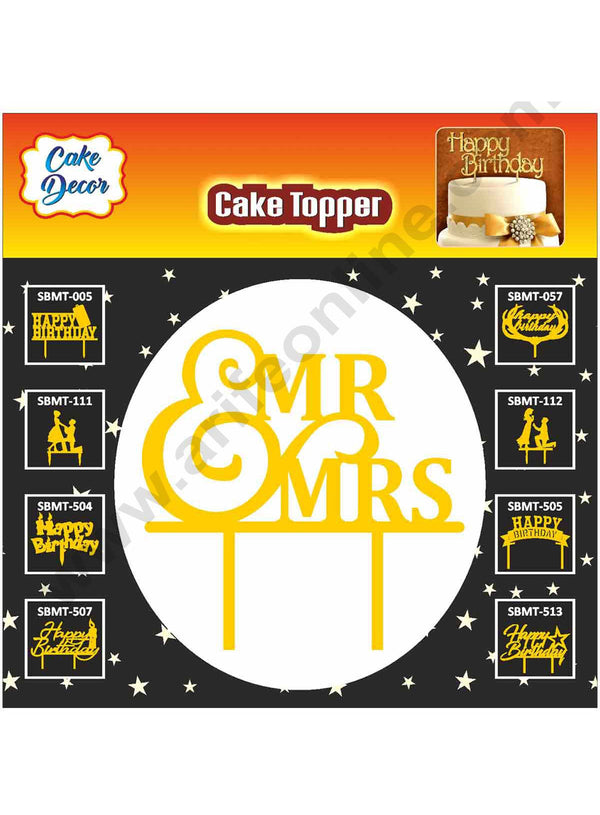 Cake Decor Mirror Shimmer Shining Acrylic Cake Topper Mr. and Mrs. SBMT-801