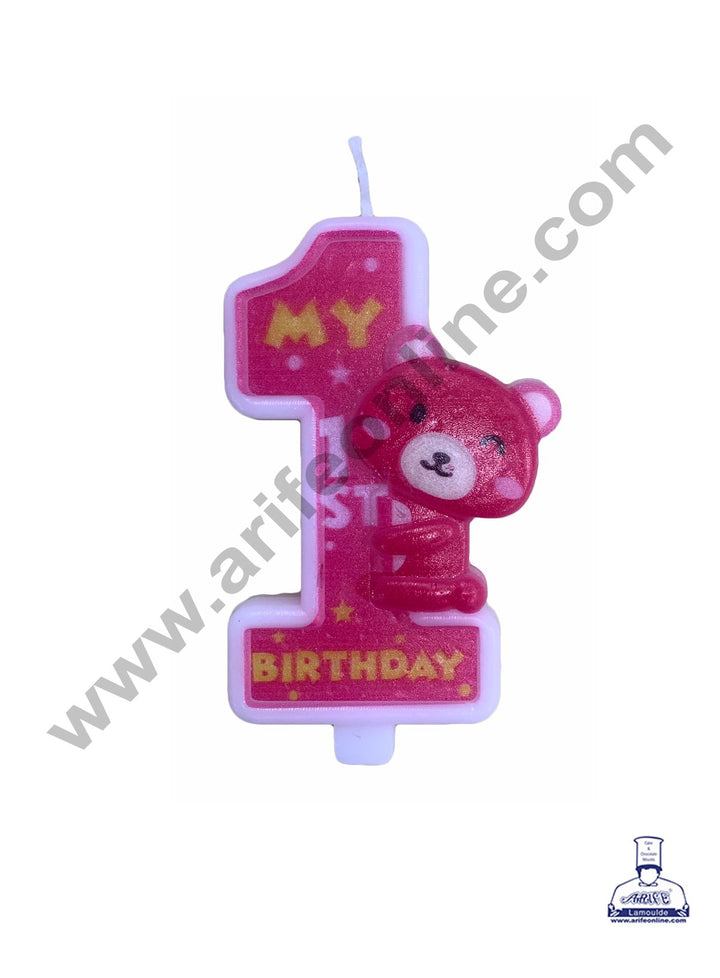 Cake Decor My 1st Birthday Candle for Birthday Party Decoration for Cake and Cupcake – Pink ( Set of 1 Pc )