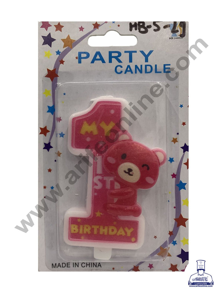 Cake Decor My 1st Birthday Candle for Birthday Party Decoration for Cake and Cupcake – Pink ( Set of 1 Pc )