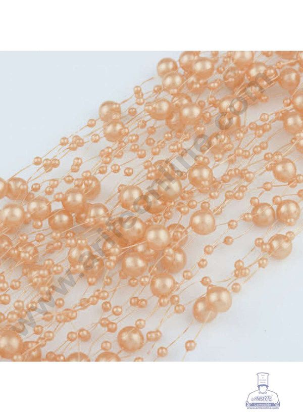 Cake Decor Orange Artificial Pearls String Beads Chain Garland Flowers Wedding Christmas Party Decoration 3mm 8mm Beads (SBBD-15)