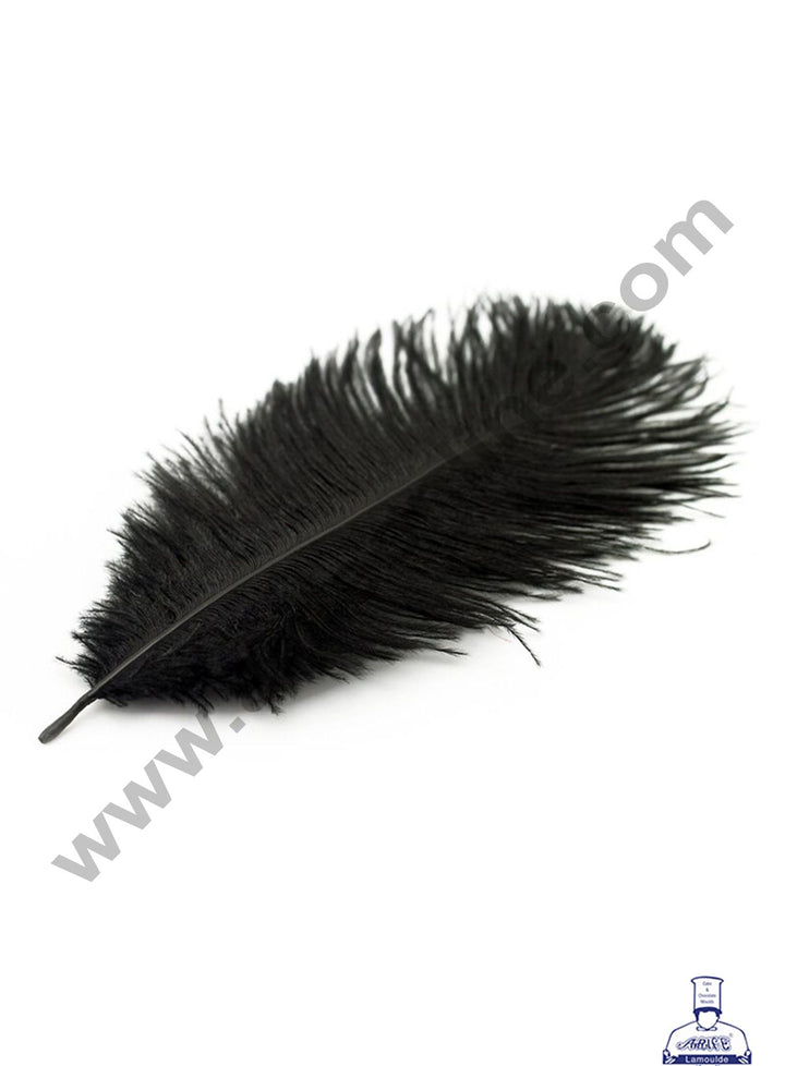 Cake Decor Ostrich Feather Topper For Cake Decorations - Black ( 1 pc Pack )