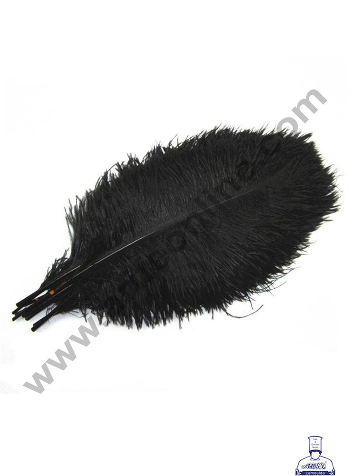 Cake Decor Ostrich Feather Topper For Cake Decorations - Black ( 1 pc Pack )