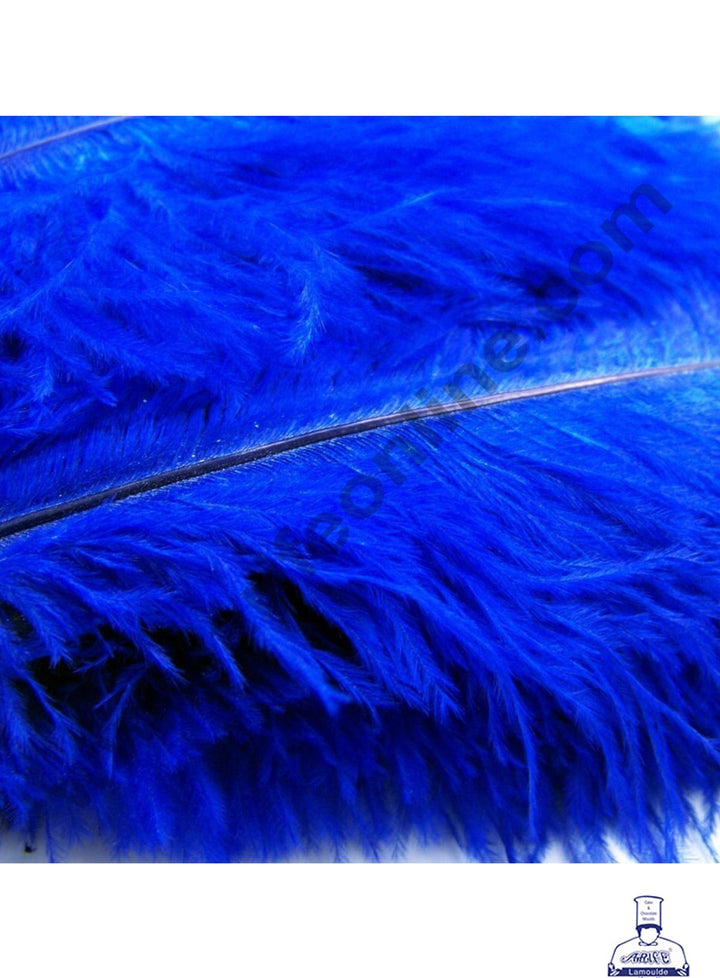 Cake Decor Ostrich Feather Topper For Cake Decorations - Blue ( 1 pc Pack )