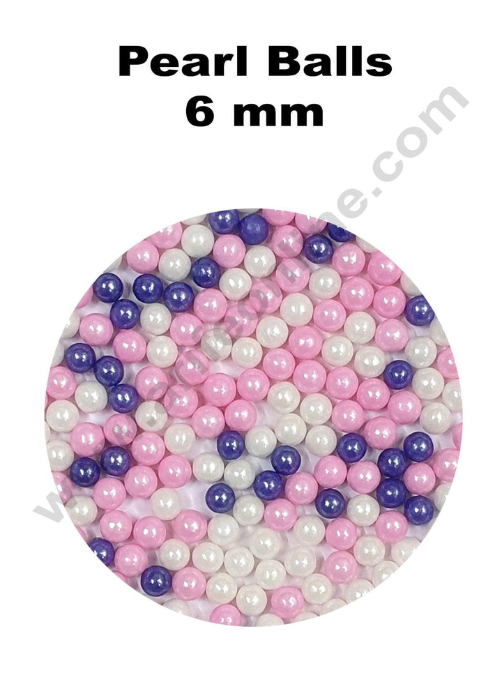 Cake Decor Sugar Candy - Candy Balls Pearl Balls Pink Purple White 6 mm