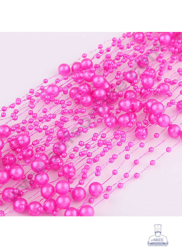 Cake Decor Pink Artificial Pearls String Beads Chain Garland Flowers Wedding Christmas Party Decoration 3mm 8mm Beads (SBBD-09)