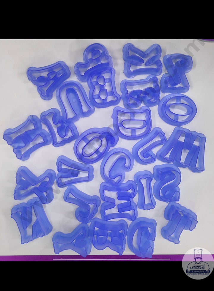 Cake Decor Plastic 26 pcs Small Uppercase Alphabet Cookie Stamping Set Plastic Fondant Cutter SBCK-2165
