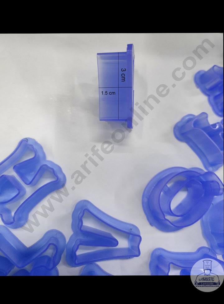 Cake Decor Plastic 26 pcs Small Uppercase Alphabet Cookie Stamping Set Plastic Fondant Cutter SBCK-2165