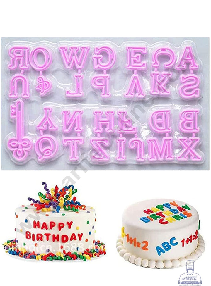 Cake Decor Plastic 26 pcs Uppercase Alphabet Cake and Cookie Stamping Set Plastic Fondant Cutter ( SBB-45 )