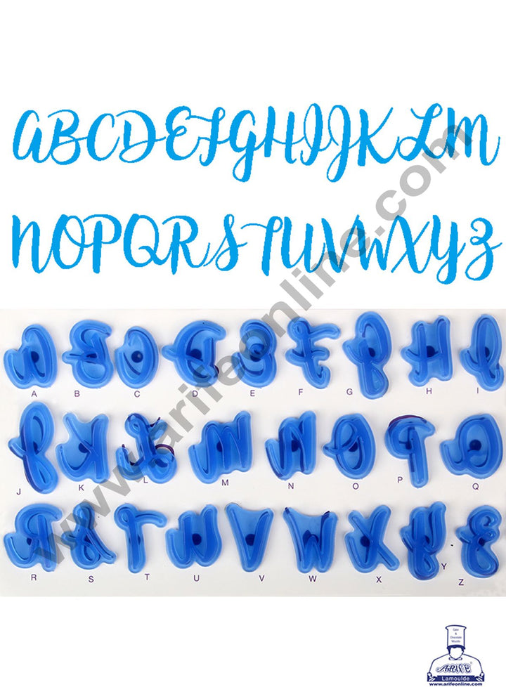 Cake Decor Plastic 26 pcs Uppercase Alphabet Cookie Stamping Set Plastic Fondant Cutter SBCK-2152