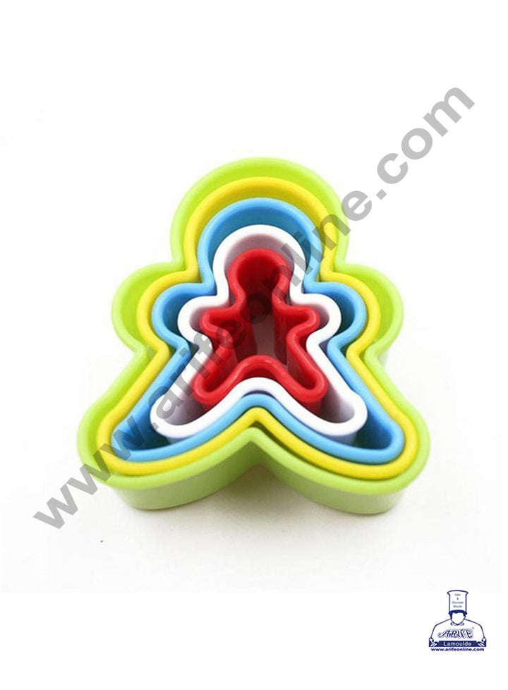 Cake Decor Plastic 5 pcs Gingerbread Man Shaped Plastic Cookie Biscuit Pastry Fondant and Cake Cutter
