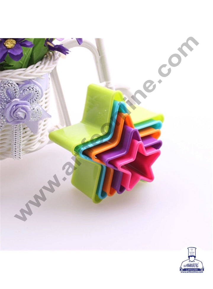 Cake Decor Plastic 5 pcs Star Shaped Plastic Cookie Biscuit Pastry Fondant and Cake Cutter