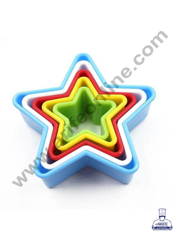 Cake Decor Plastic 5 pcs Star Shaped Plastic Cookie Biscuit Pastry Fondant and Cake Cutter
