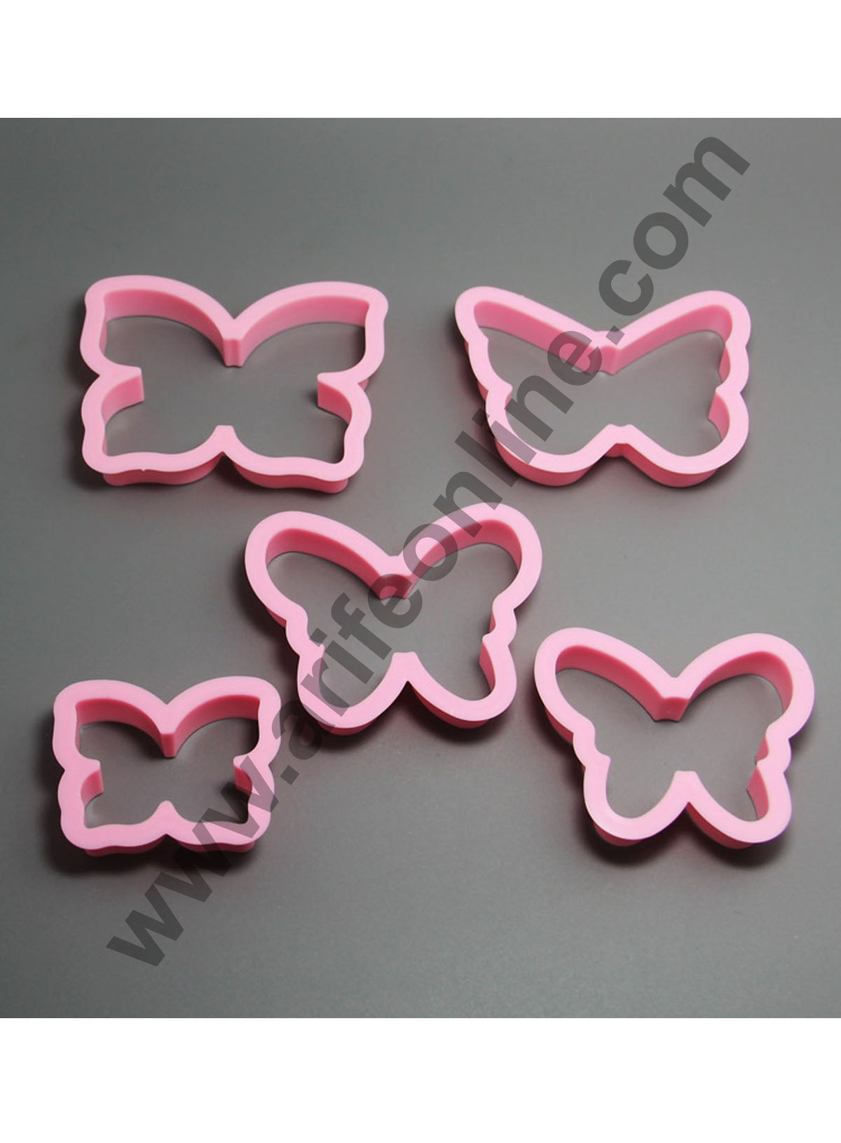 Cake Decor Plastic 5pcs Different Butterfly Shaped Plastic Cookie Bisc ...