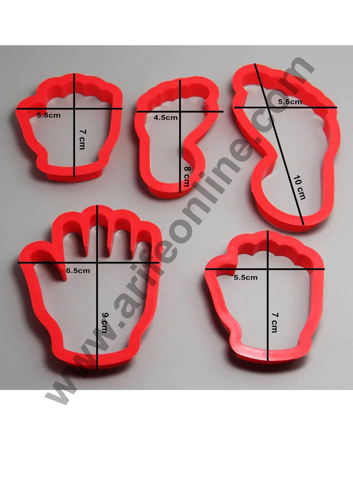 Cake Decor Plastic 5pcs Hand And Feet Shaped Plastic Cookie Biscuit Pastry Fondant and Cake Cutter