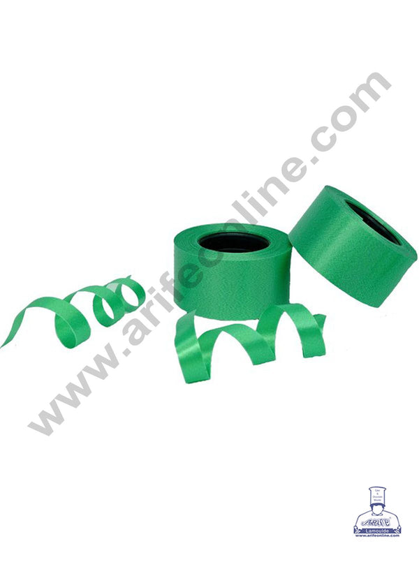 Cake Decor Plastic Curling Ribbon Roll for Flower Making Party Decoration & Festive Decoration - Set of 5pcs - Dark Green