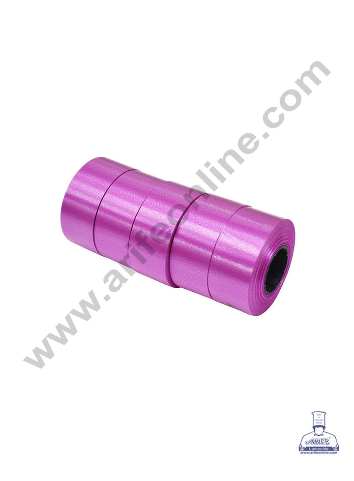 Cake Decor Plastic Curling Ribbon Roll for Flower Making Party Decoration & Festive Decoration - Set of 5pcs - Dark Pink